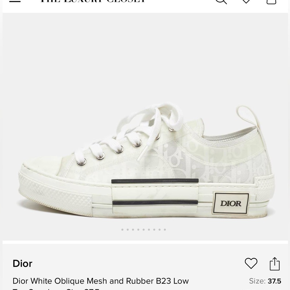 Dior Cream Lace-Up Sneakers - Picture 7 of 11